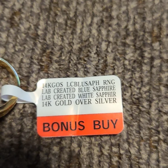 FINE JEWELRY GORGEOUS! 14K GOLD OVER SILVER BLUE AND WHITE SAPPHIRE RING SIZE 6 - Picture 12 of 13